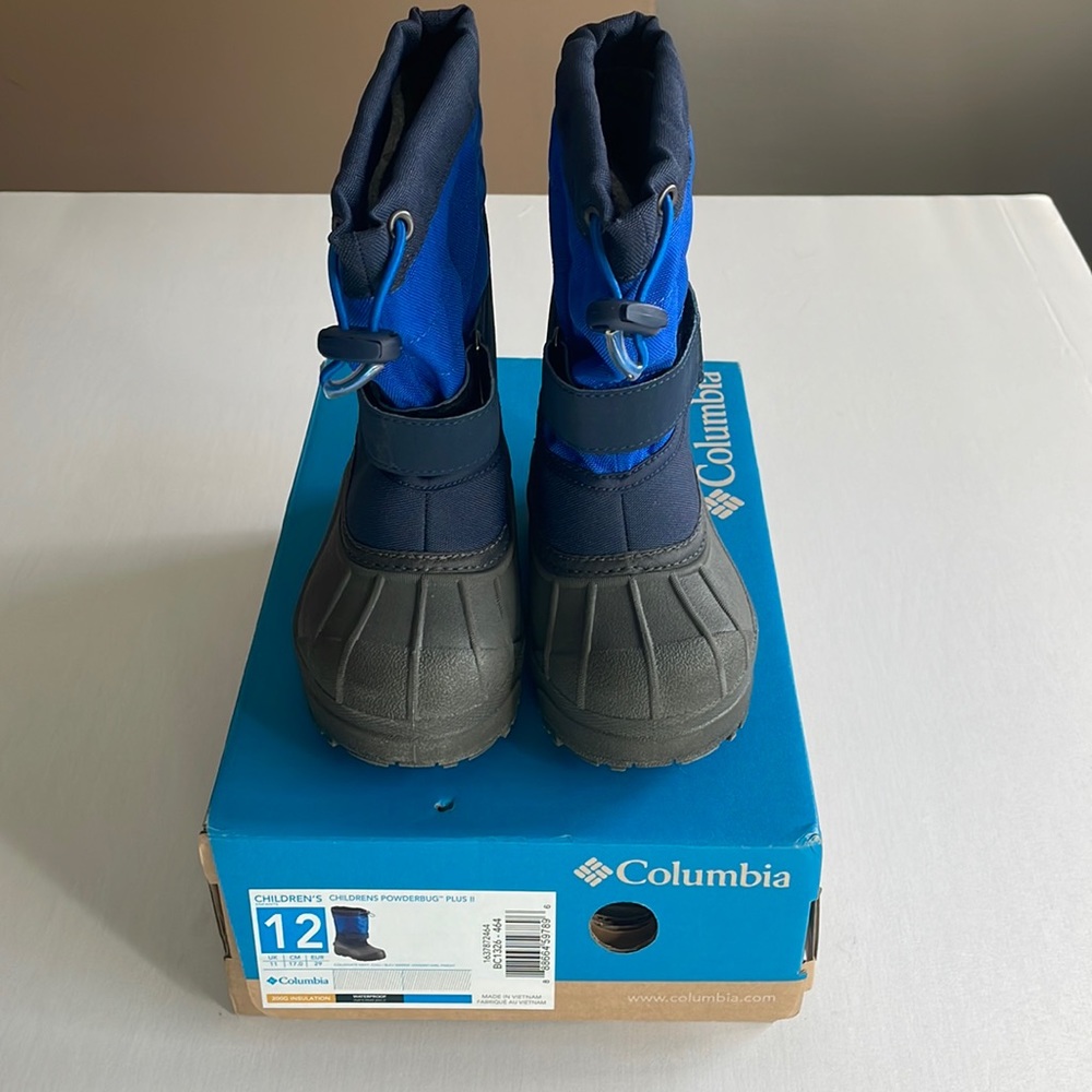 Columbia boys powderbug plus II snow boots size 12…New in Box!